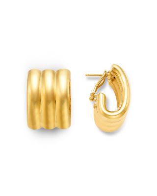 18K Yellow Gold Bold Gold Oro Classic Hoop Earrings