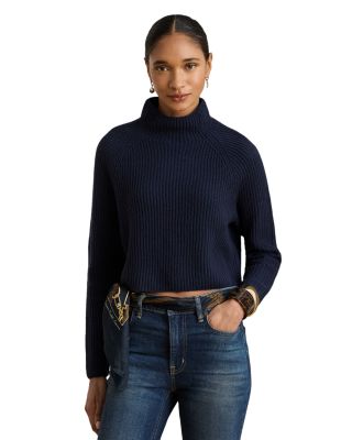 Wool Cashmere Cropped Mockneck Sweater