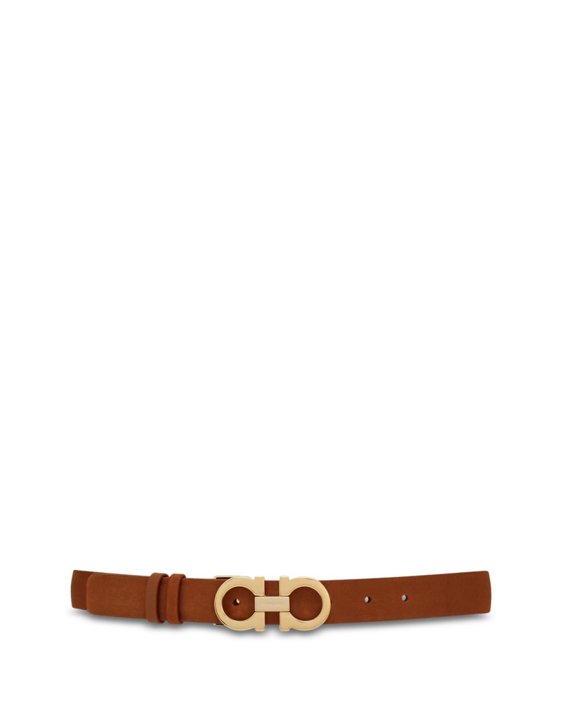 Ferragamo Women's Donna Gancini Nubuck Belt in Natural
