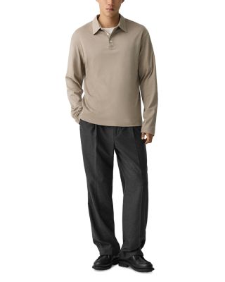 Relaxed Long Sleeve City Interlock Polo Shirt