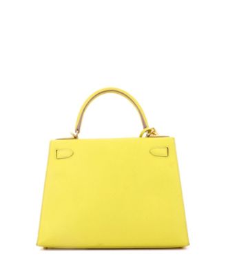 Kelly 28 Handbag Yellow Epsom with Gold Hardware