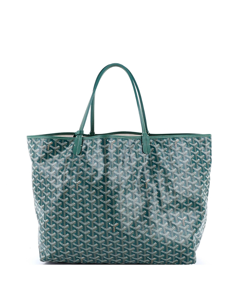 PRE-OWNED GOYARD Pre-owned Goyard Gm Saint Louis Tote Coated Canvas In Green