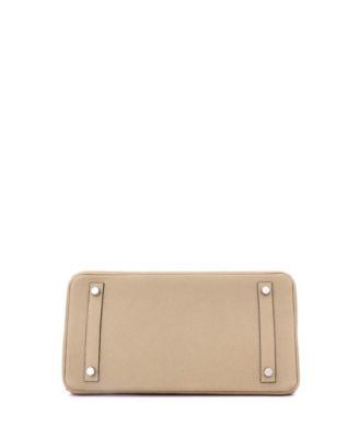 Birkin 30 Handbag Light Clemence with Palladium Hardware