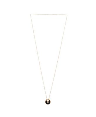  Small Amulette de Cartier Pendant Necklace 18K Rose Gold with Onyx and Diamond, 23.5"