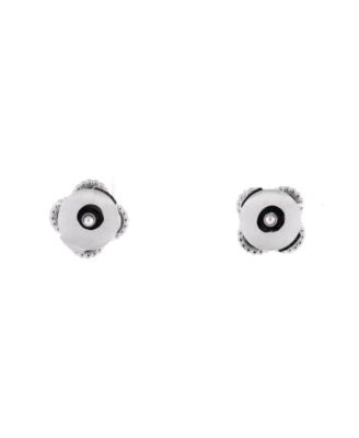  Sweet Alhambra Stud Earrings 18K White Gold and Mother of Pearl