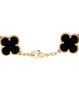  Vintage Alhambra 5 Motifs Bracelet 18K Gold and Onyx