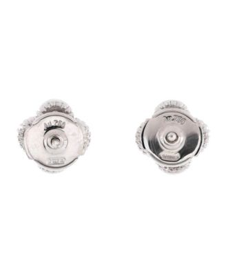  Sweet Alhambra Stud Earrings 18K White Gold and Diamonds