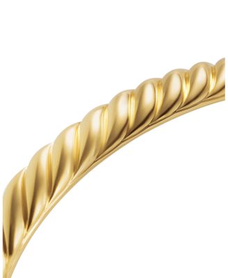 Men's Sculpted Cable Cuff Bracelet in 18K Yellow Gold, 7mm