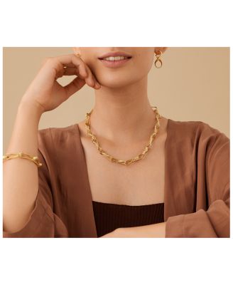 18K Yellow Gold Marrakech Onde Double Link Necklace, 18"