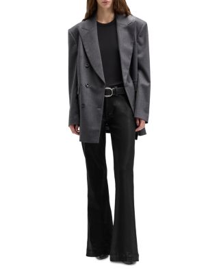 Dojo Tailorless Mid Rise Flare Jeans in Coated Black