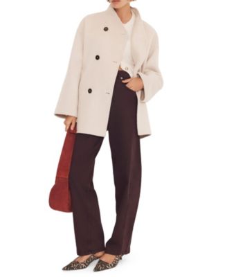 Women's Wool Blend Hand Finished Scarf Coat