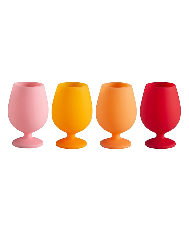 Porter Green Stemm Silicone Unbreakable Wine Glasses - Set Of 4 In Yellow