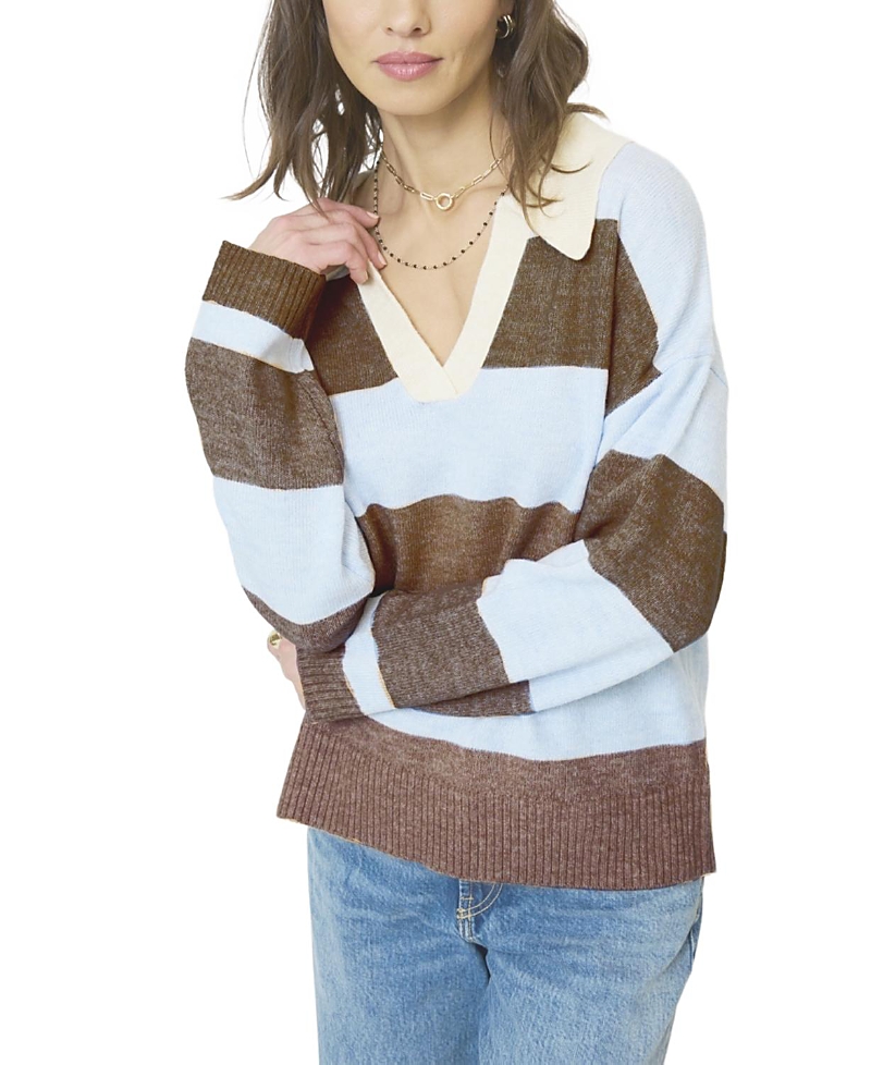 Central Park West Women's Marley Striped Rugby Sweater In Multi