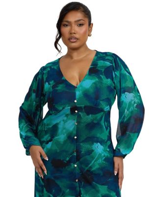 Button Up Plisse Midi Dress