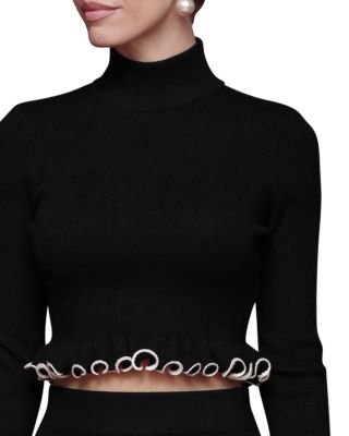 Curl Trim Mock Neck Top
