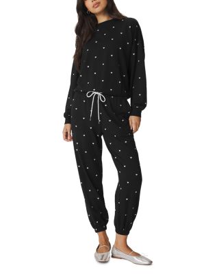 Love Lounge Embroidered Sweatshirt & Jogger Pants