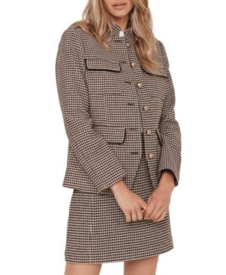 Women's Checked Military Jacket