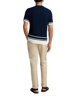 Cotton Textured Johnny Collar Polo