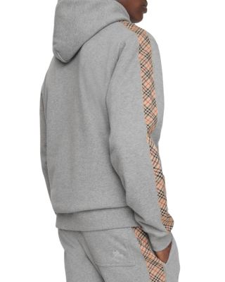 Check Trim Cotton Hoodie