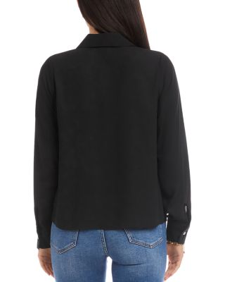 Long Sleeved Collared Cowl Neck Top	
