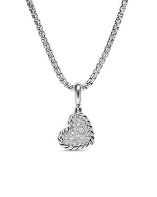 DY Elements&reg; Heart Pendant in Sterling Silver with Diamonds, 12.7mm
