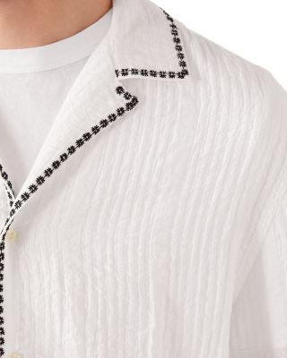 Eren Short Sleeve Embroidered Seersucker Shirt