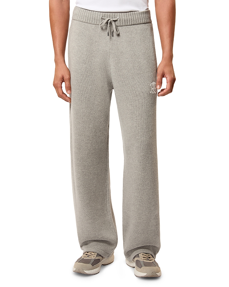 Reiss Drawstring Wide Leg Pants In Gray