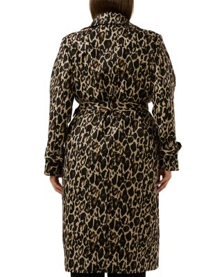 Shari Leopard Print Trench Coat