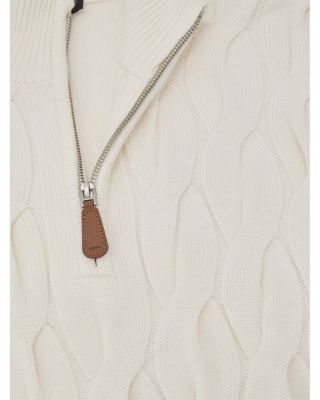 Quarter Zip Funnel Neck Sweater