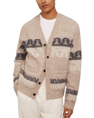 Fair Isle Detail Cardigan Sweater