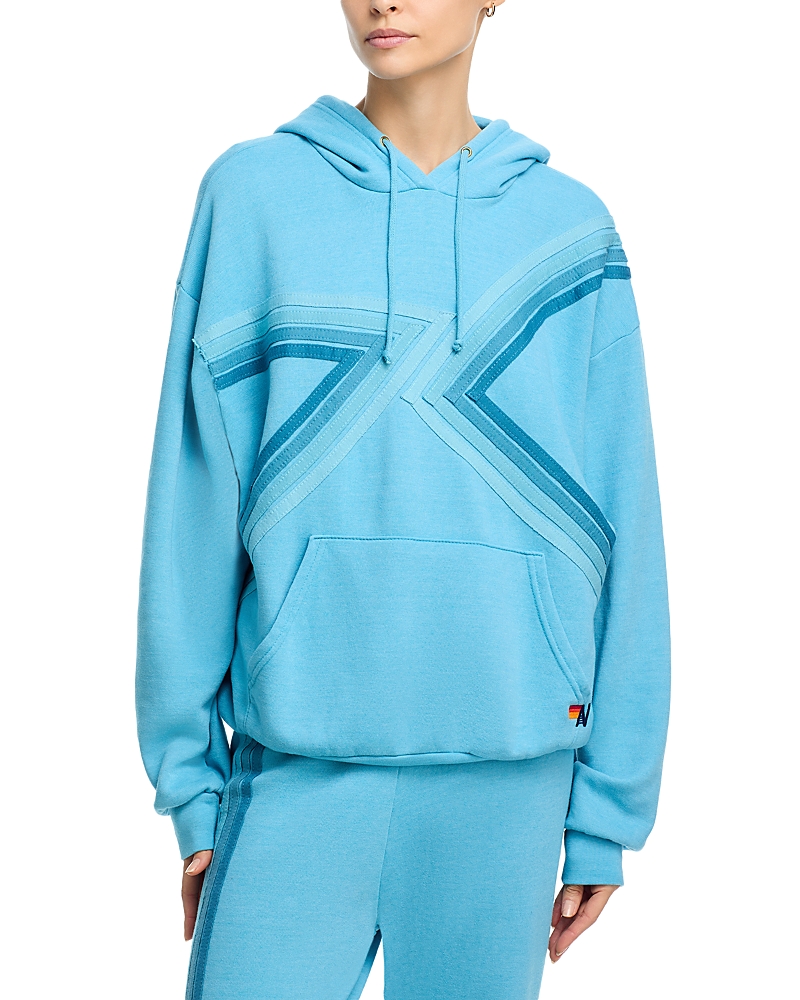 Aviator Nation Blaze Pullover Hoodie In Blue