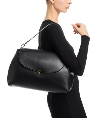 T-Lock Leather Satchel