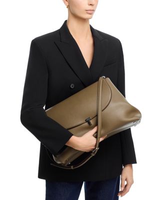 T-Lock Leather Satchel