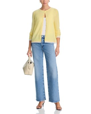 100% Cashmere Crewneck Cardigan Sweater - Exclusive