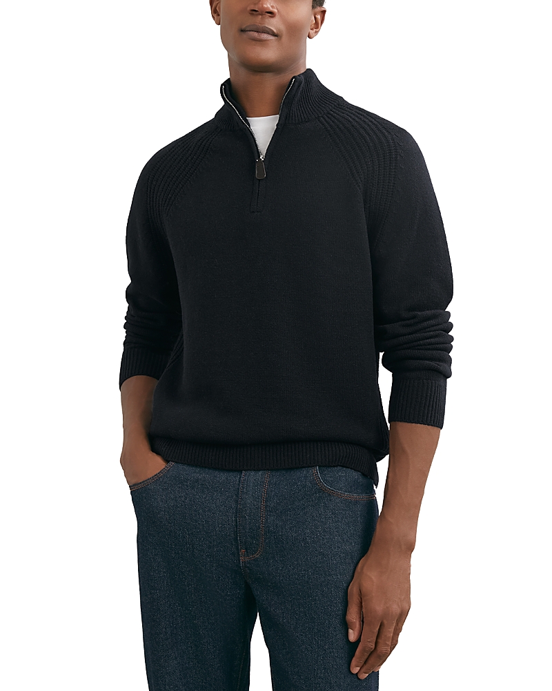 Reiss Half Zipper Jumper Sweater In Black