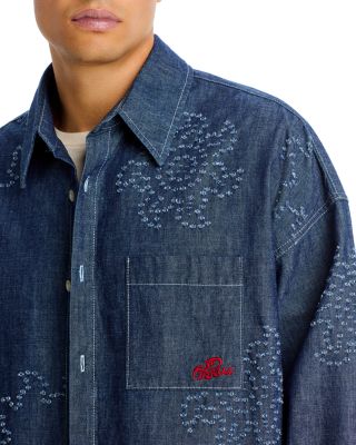 Oversized Fit Casual Button Down Shirt in Orion Blue