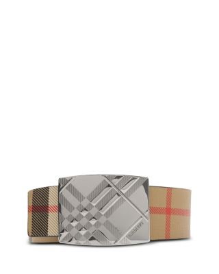 Men's Check Engraved Reversible Belt