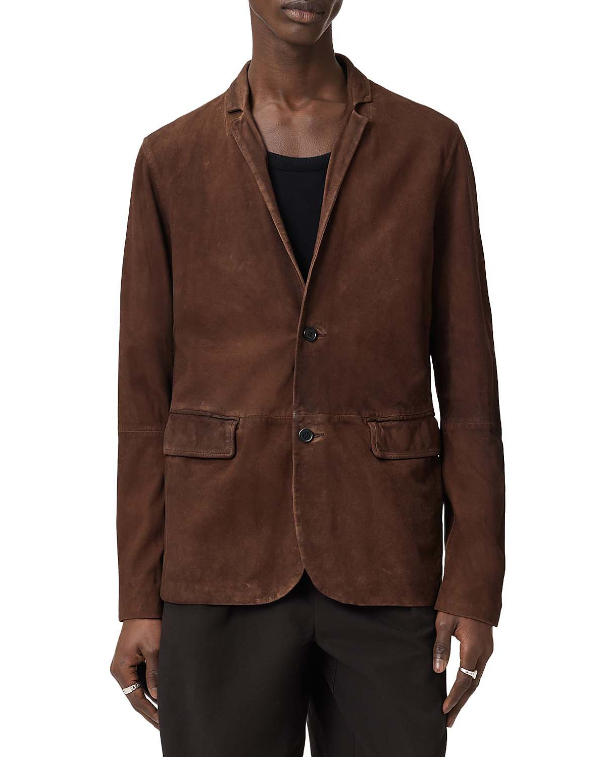 Allsaints Monet Waxed Suede Regular Fit Blazer