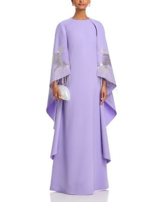 Long Sleeve Cape Gown