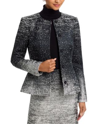 Ombr&eacute; Boucl&eacute; Jacquard Jacket