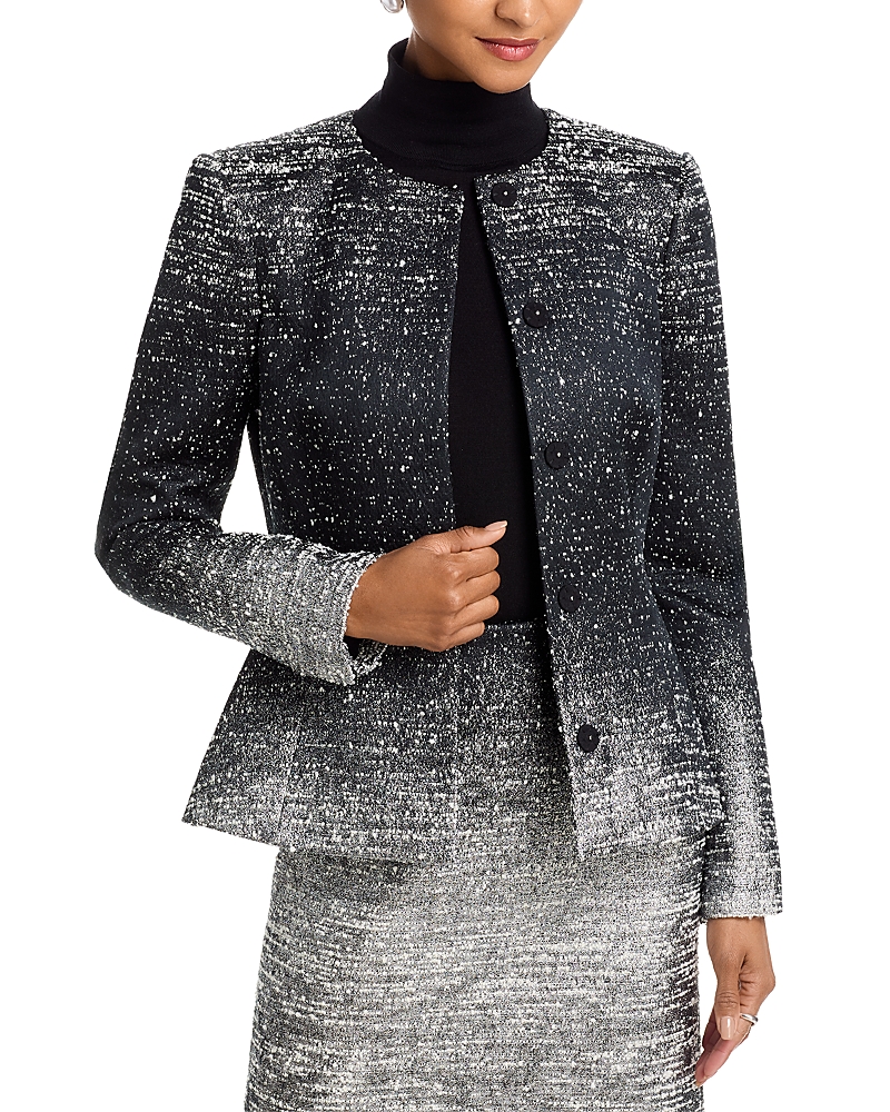 Oscar de la Renta Ombre Boucle Jacquard Jacket