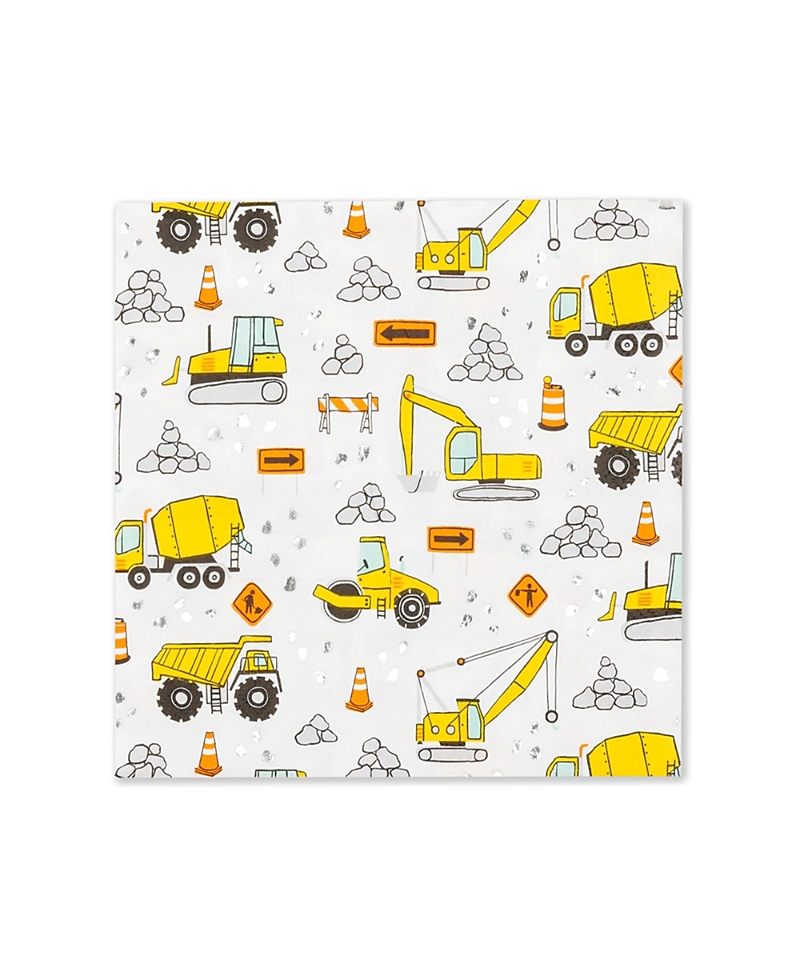 Jollity & Co Under Construction Large Paper Napkins, Set Of 16 In Multi