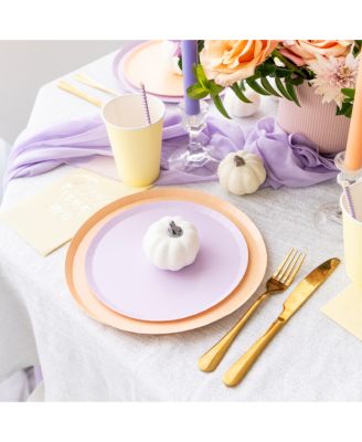  Solid Shade Colors,  Paper Party Dessert Plates, Set of 8