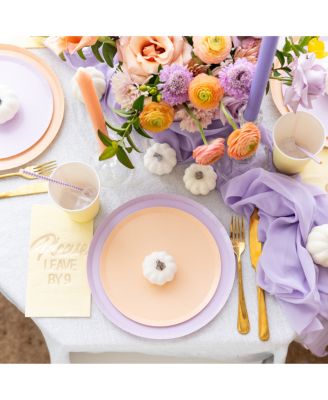  Solid Shade Colors,  Paper Party Dessert Plates, Set of 8