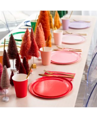  Solid Shade Colors,  Paper Party Dessert Plates, Set of 8