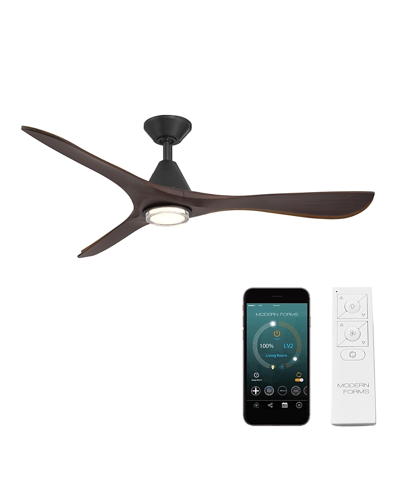 Modern Forms Fans Carve 60 In Selectable 2700-3000-4000-5000k Led Indoor Or Outdoor Smart Home Ceiling Fan In Brown