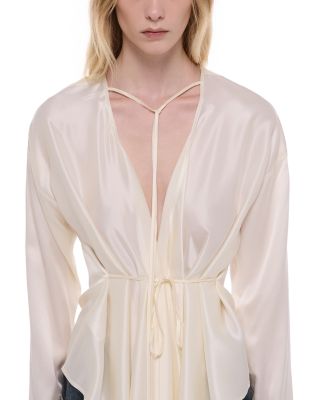Silk Draped Scarf Top