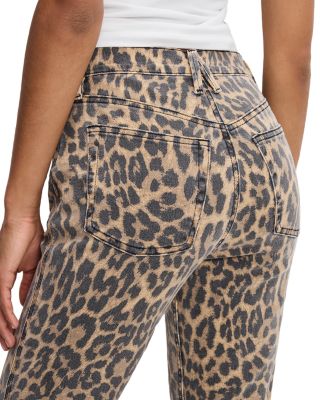 Good Standard Kick Flare Leopard Jeans in Lucky Leopard