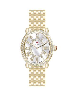 Serein Oval Diamond 18K Gold-Plated Watch, 24mm x 27mm