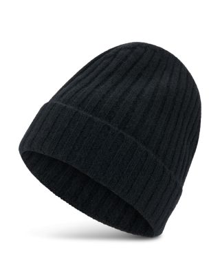 Men's Ribbed Pure Cashmere Beanie